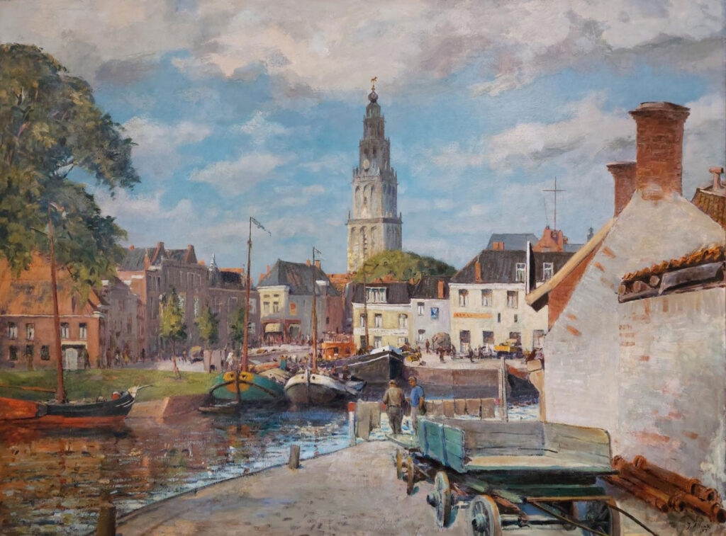 Jan Altink - Gezicht op de stad met Martinitoren